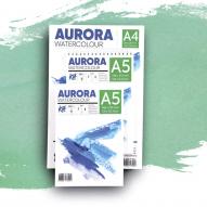 Альбом для акварели AURORA 300г/кв.м (А5) 148х210мм 12л. крупное зерно на спирали целлюлоза 100%