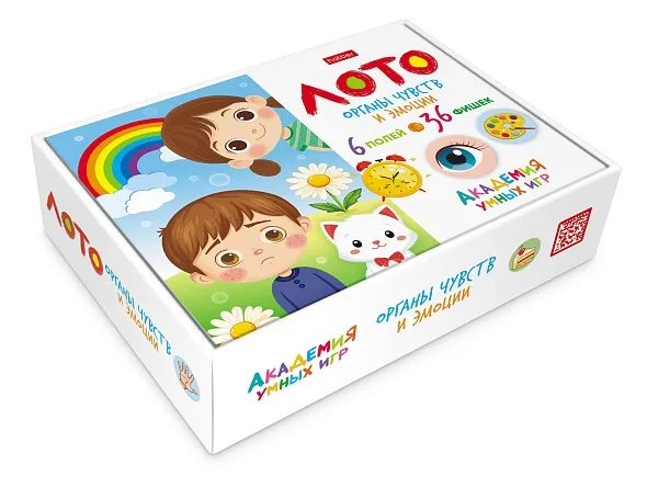 Игра развивающая лото 36 фишек ОРГАНЫ ЧУВСТВ И ЭМОЦИИ