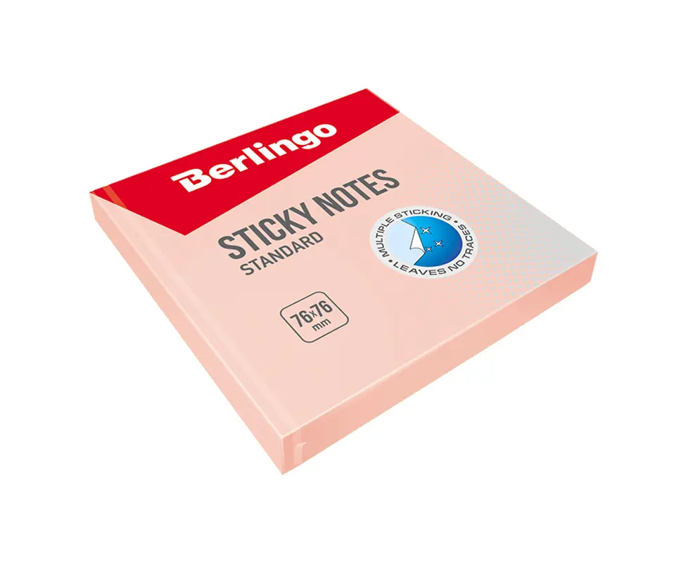 Самоклеящийся блок STANDARD 76х76мм 100л розовый