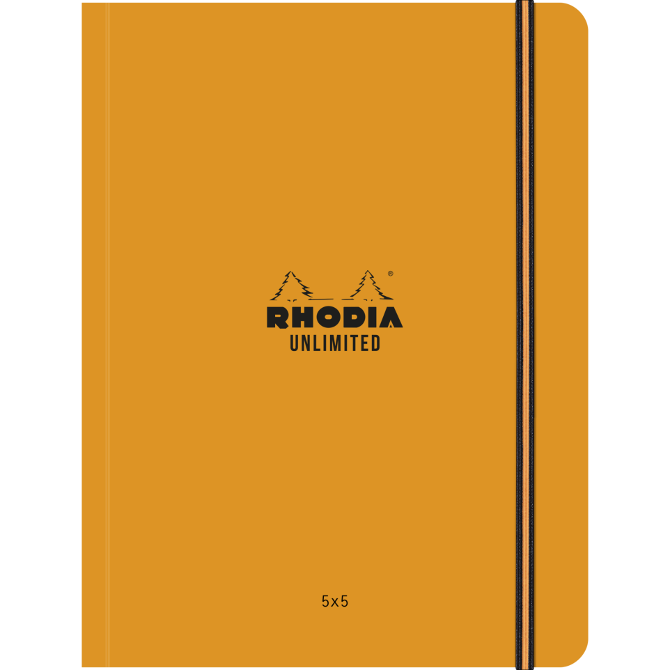 Записная книжка 80г/кв.м 148x210+мм 60л RHODIA UNLIMITED клетка оранжевый мягк.