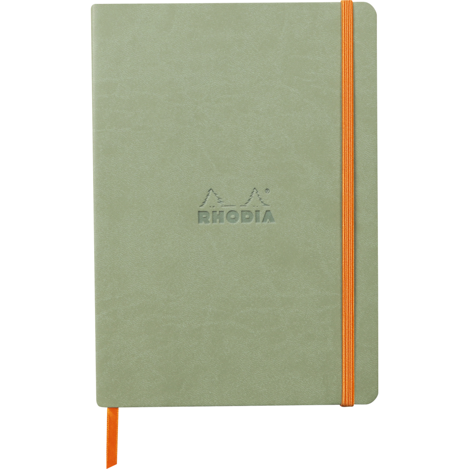 Записная книжка 90г/кв.м 148x210мм 80л RHODIARAMA точка зеленый мягк.обл.