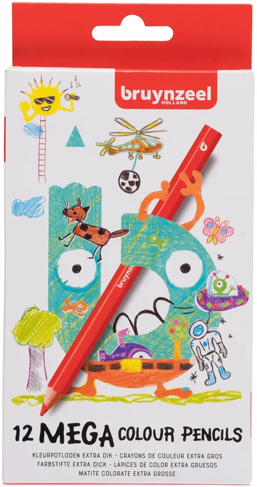 Набор цветных утолщенных карандашей Bruynzeel Kids Mega STP 12цв.