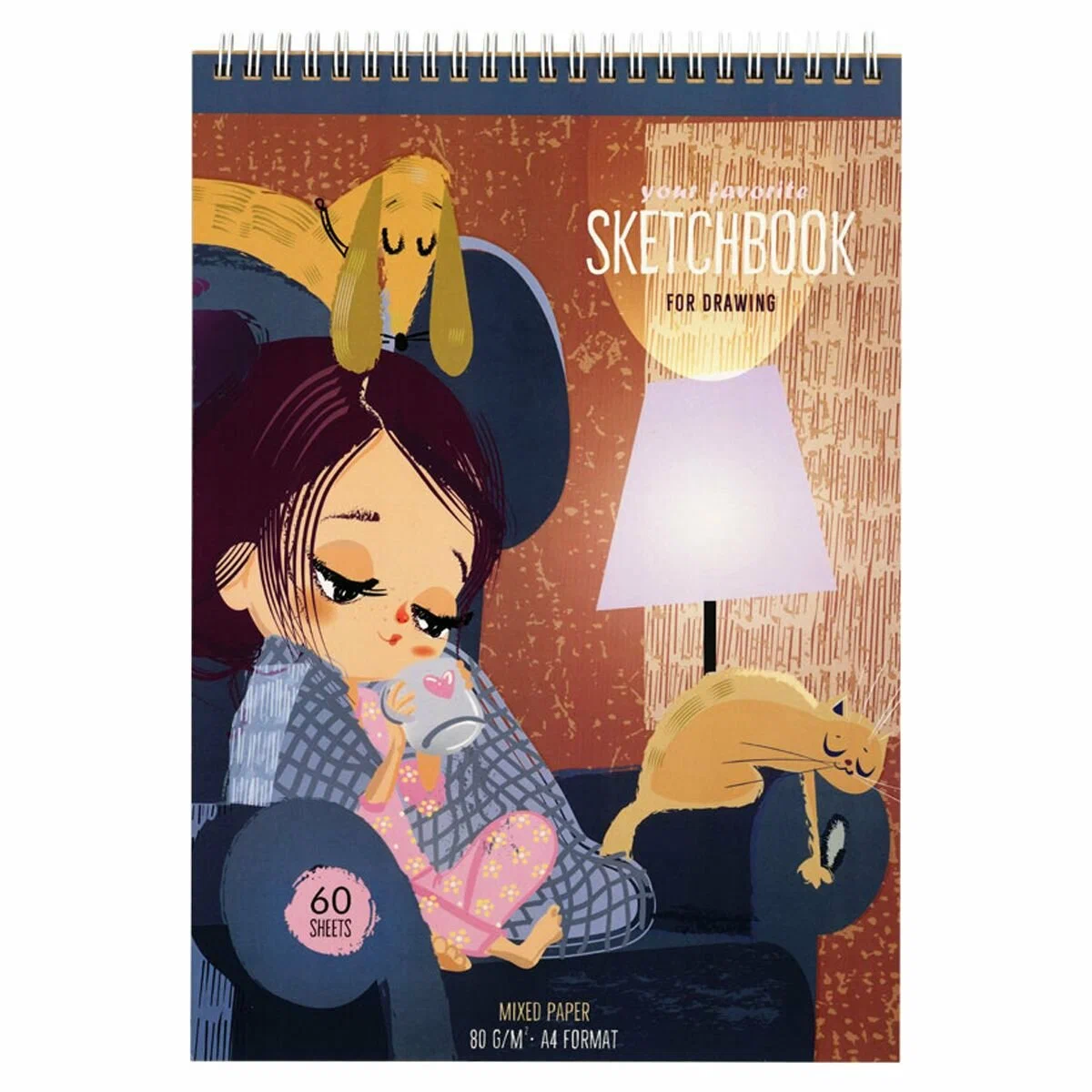 Скетчбук для графики УЮТНЫЙ ДОМ (А4) 210х297мм 60л. 3 блока