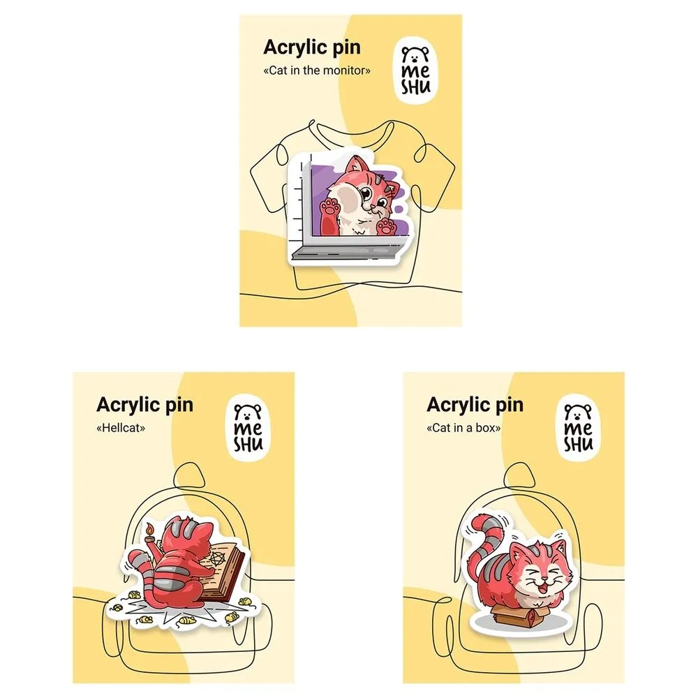 Значок HELLCAT CAT IN THE MONITOR акрил