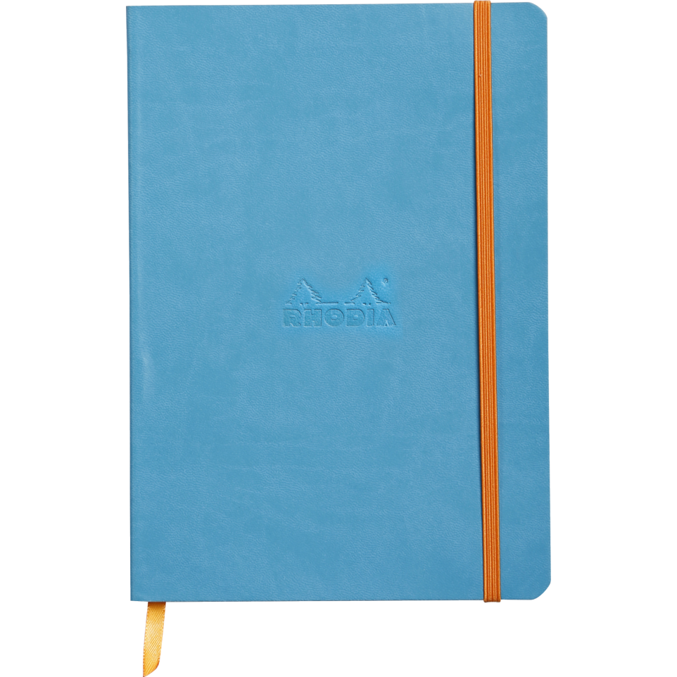 Записная книжка 90г/кв.м 148x210мм 80л RHODIARAMA точка бирюзовый мягк.обл.