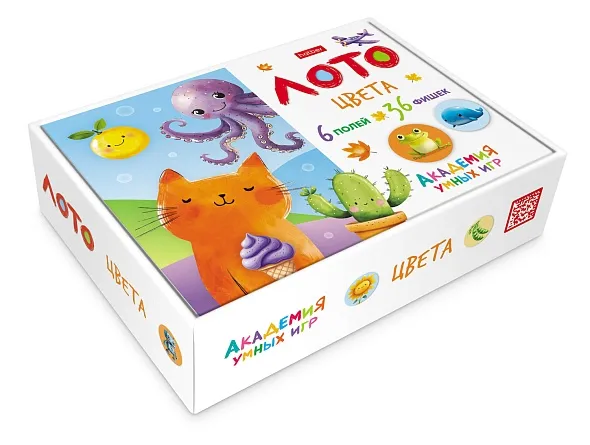 Игра развивающая лото 36 фишек ЦВЕТА