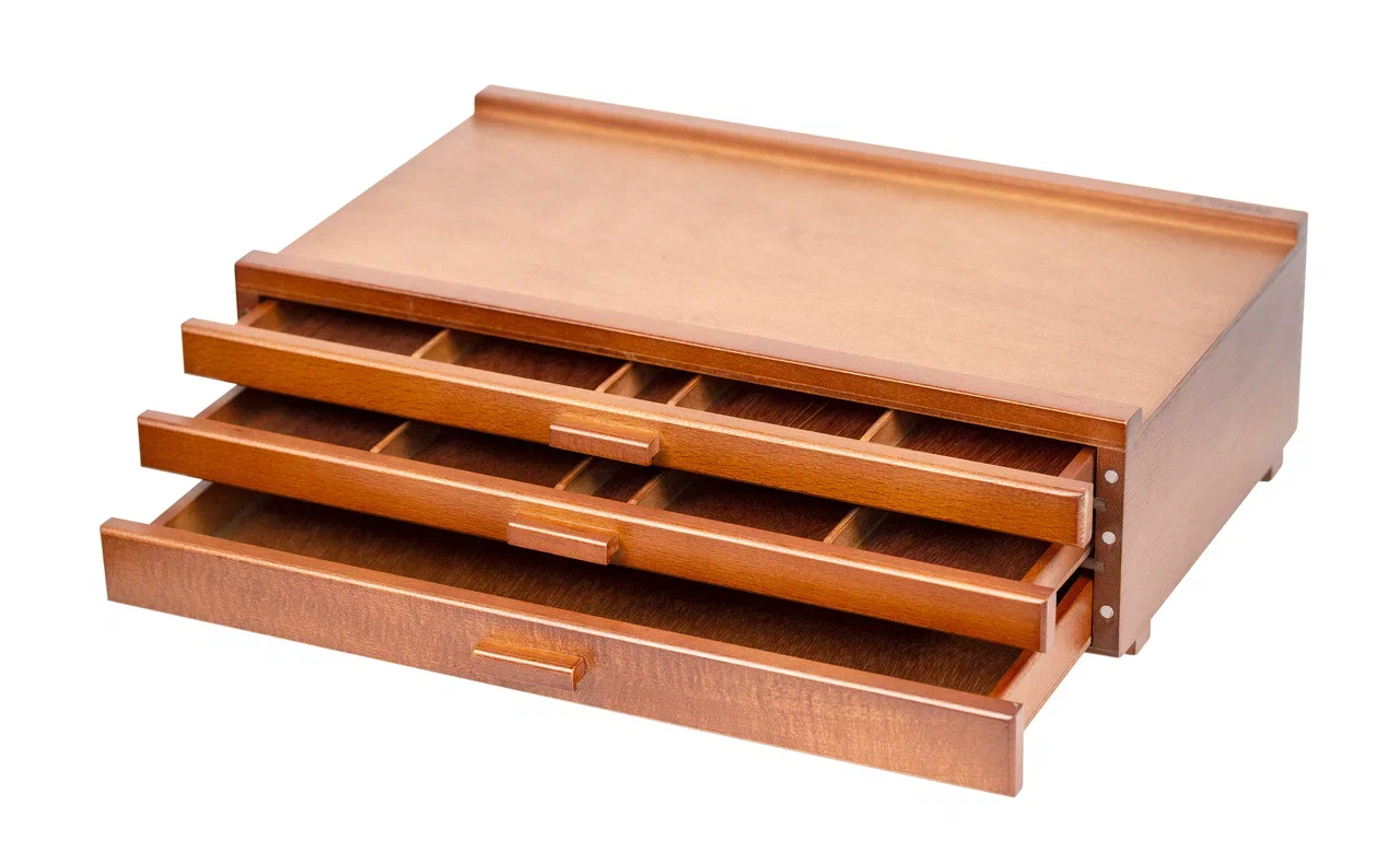 Органайзер для пастели и карандашей 3кг 40,8х26х11,5см 3 лотка бук