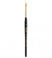 Кисть для миниатюр синтетика круглая ROUBLOFF серия 131F №4 ручка короткая