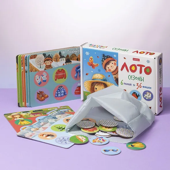 Игра развивающая лото 36 фишек СЕЗОНЫ по 635.00 руб от Hatber