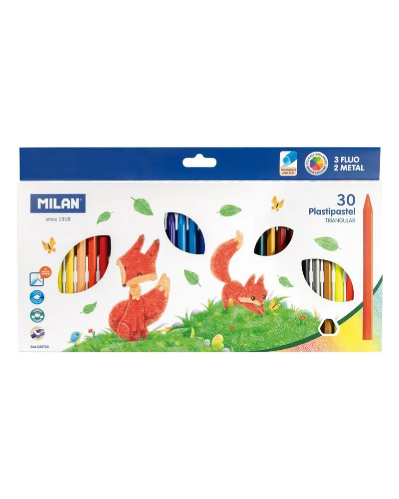 Набор цветных карандашей Milan пластик трехгранные 30 цветов в картонной уп-ке