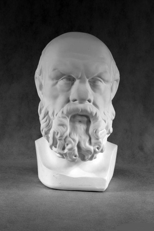 Гипсовая фигура голова Сократа, 20х20х35см цена 1 760.00 руб купить с  доставкой в Москва.