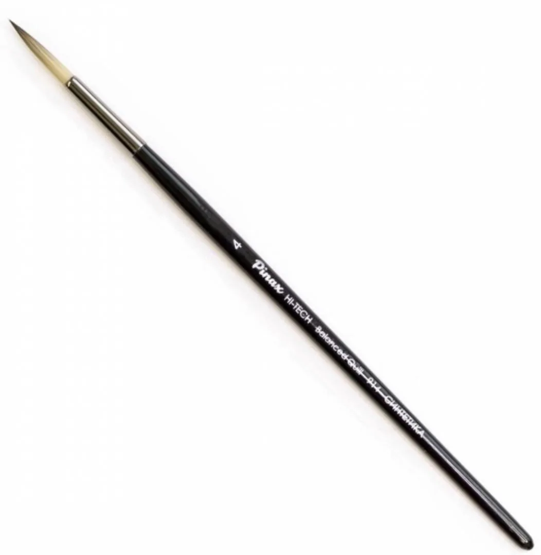 Кисть для акварели и гуаши синтетика круглая HI-TECH Balanced Quill 914 №04 ручка короткая