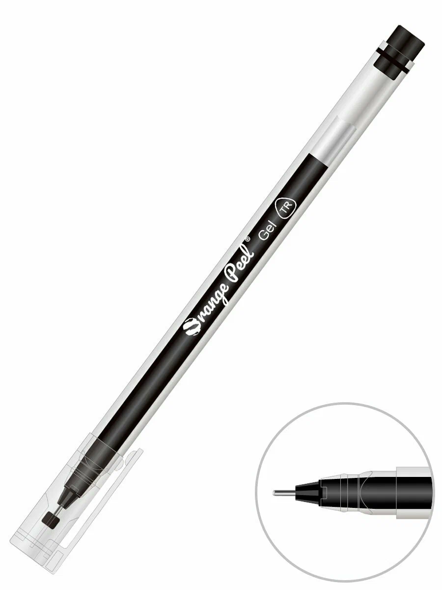 Ручка гелевая ORANGE PEEL d:0,5мм треугольный корпус черный