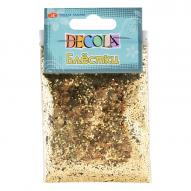 Глиттеры (блестки) декоративные DECOLA 1мм золото майя