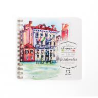 Скетчбук для акварели VERONEZE 200г/кв.м 180х180мм 30л. на спирали