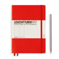 Блокнот LEUCHTTURM1917 80г/кв.м 145х210мм 125л. красная твердая обложка