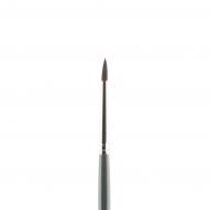Кисть для акварели и гуаши синтетика круглая укороченная №03 d=3,0мм L=10мм ручка длинная