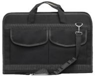 Папка на молнии А3 широкая ткань черная 3 кармана