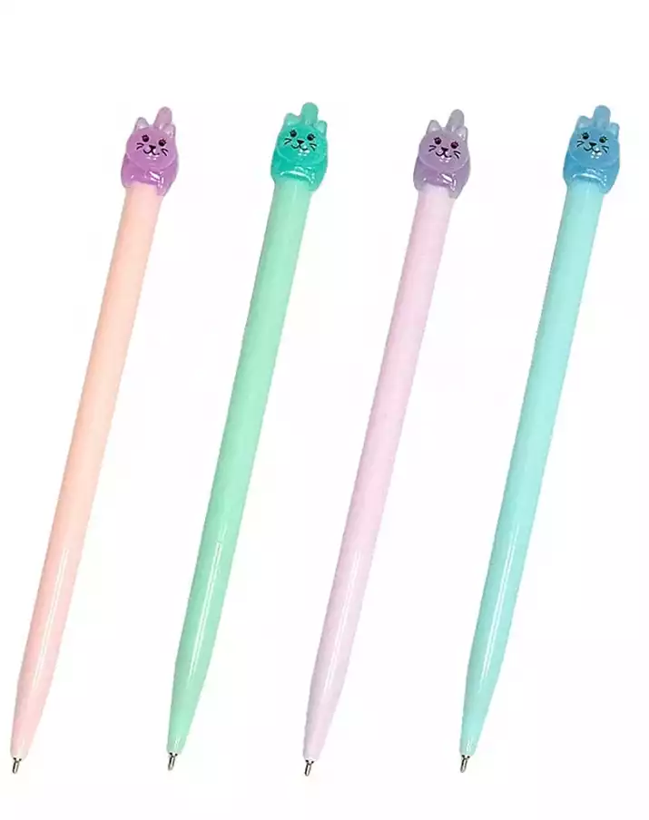 Ручка шариковая автомат.COLOR CATS d:0,6мм  на масл.основе soft ink синий