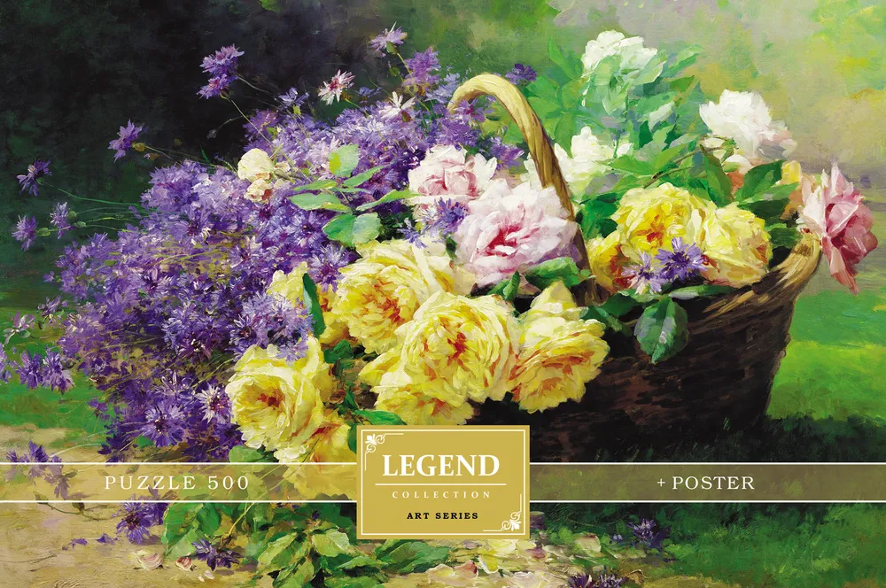 Пазлы HATBER premium 500 элементов 480х330мм Корзина цветов